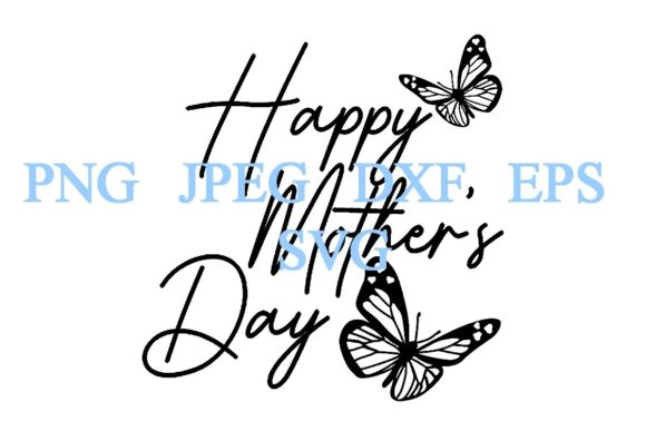 6 Decorative Happy Mothers Day DXF SVG
