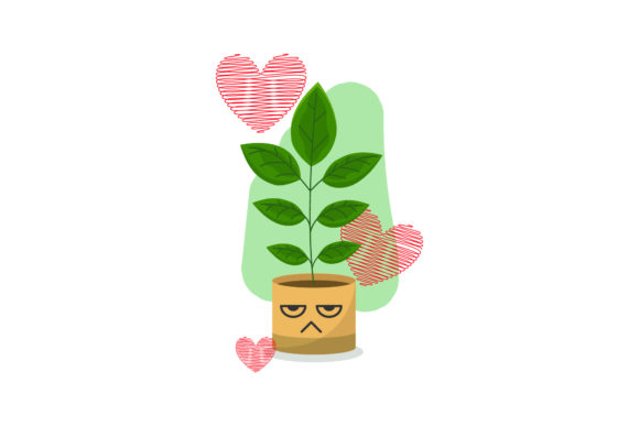 Angry Expression Decorative Plant Icon Graphics