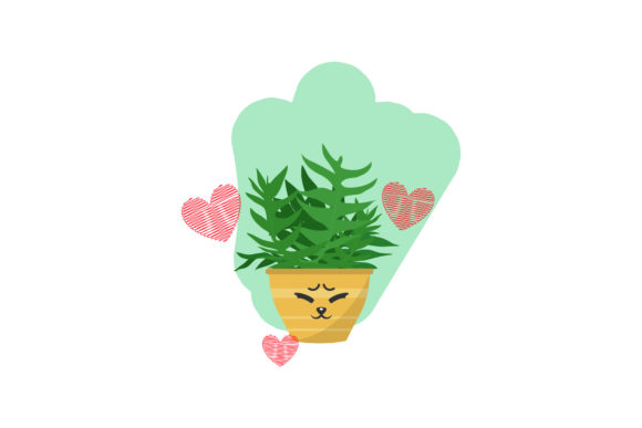 Cute Expression Decorative Plant: Playful Graphics & Icons for Brand Warmth