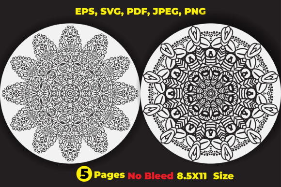 Decorative Floral Mandala Coloring Pages: Graphics & Coloring Pages Amp