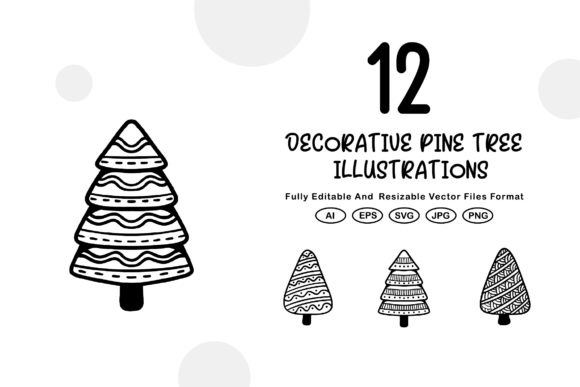 Decorative Pine Tree Illustrations: Graphics & Icons for Creative Sellers