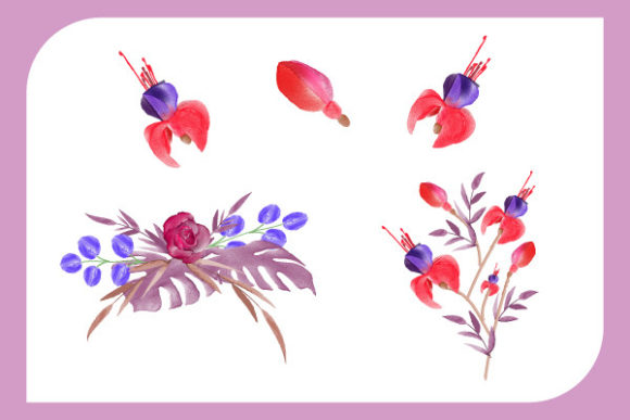 Decorative Watercolor Flower Design Graphics