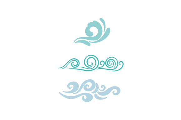 Decorative Waves Graphics for Crafts