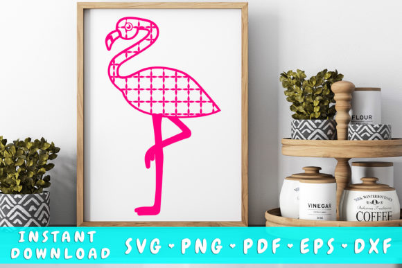 Flamingo with Decorative Pattern SVG: Graphics for Crafts & Local Branding