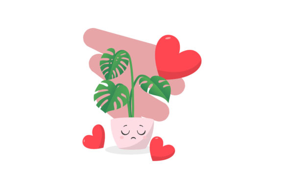 Flat Icon Decorative Plant Kawaii Graphics & Icons