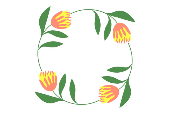 Floral Frame Elegant Decorative Graphics & Icons