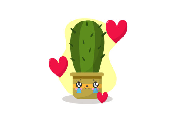 Kawai Decorative Cactus Sad Expression