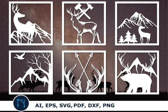 Laser Cut Decorative Hunting SVG Bundle: Graphics for Crafts & Branding