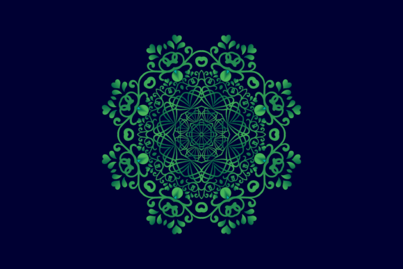 Mandala Green Decorative Graphics & Patterns