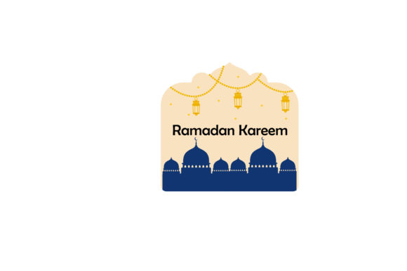 Ramadan Badge Yellow Decorative: Graphics & Icons for Seasonal Sellers